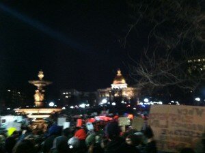 Demonstration on Boston Common following the lack of indictment of police officer who choked Eric Gardner.